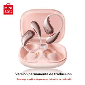Miniso X33 Auriculares Inalámbricos con Traducción, Auriculares Abiertos BT 5.4 que Soportan Múltiples Idiomas, Auriculares con Traducción en Tiempo Real, Sonido HiFi Inmersivo con Conexión de Gran Distancia y Estuche de Carga, Audio