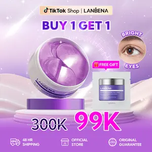 [HOT][OFFICIAL]LANBENA Eye Masker Mata 5X Anti-aging Retinol Patch(60pcs)+1 Retinol Cream Trial! Hydra-Gel Moisturizer Masker Wajah, Mencerahkan, Melembabkan, Anti-Kerut, Anti-Aging, masker,Lingkaran Hitam & Masker Mata Panda, Remove Dark Circles (60PCS)
