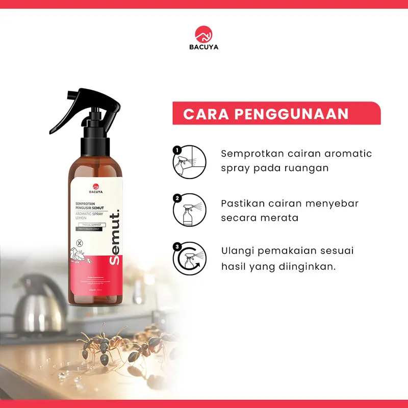 Bacuya Paket 2 Pcs Hemat Praktis Semut x Tikus 250 ML Pengusir Serangga Aromatic Spray Anti Semut & Tikus Aroma Segar Ramah Lingkungan 2
