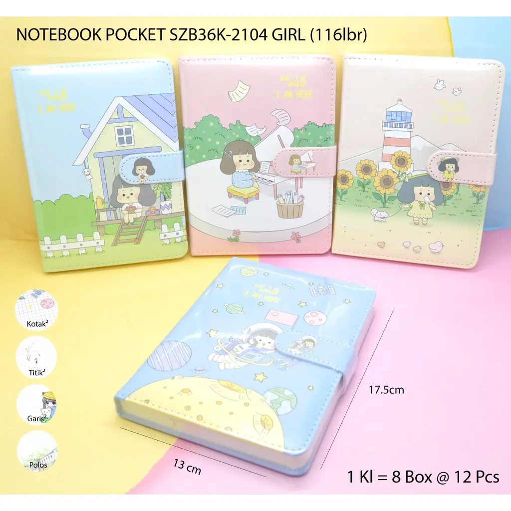 Notes Book Poet 116 Lr Titik Garis Kotak S Dalam 1 Buku Szb36K Kulit Sintetis Fancy Benny