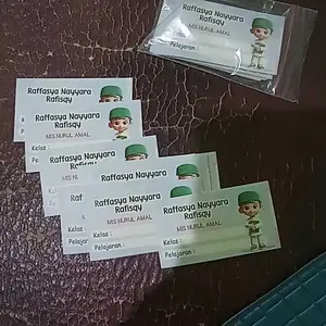 Stiker Label Mata Pelajaran Custom Nama Anak