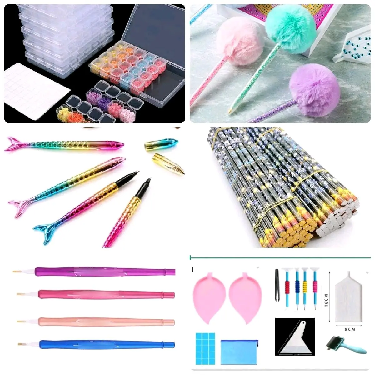 Diamond painting Tools and Box (kotak 28 sekat) Stationery box