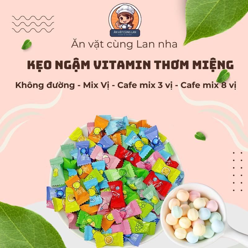 Kẹo Ngậm không Đường Thơm Miệng Vị Trái Cây Đủ Vị Candy Ăn Vặt Food Snack kẹo  vitamin