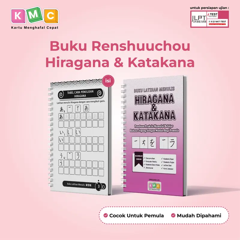Buku Latihan Menulis Huruf Hiragana dan Katakana Bahasa Jepang 0
