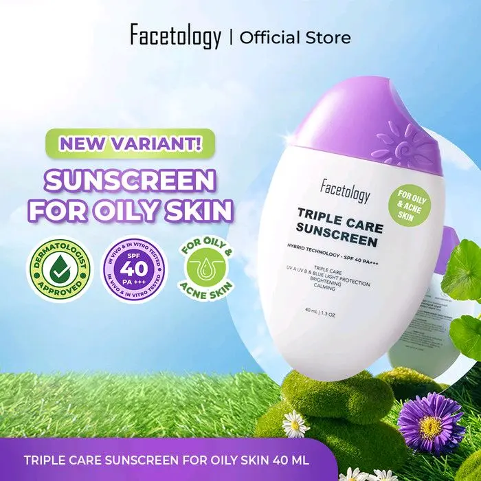 FACETOLOGY Tripel care sunscreen for oily skin Spf 40 PA+++