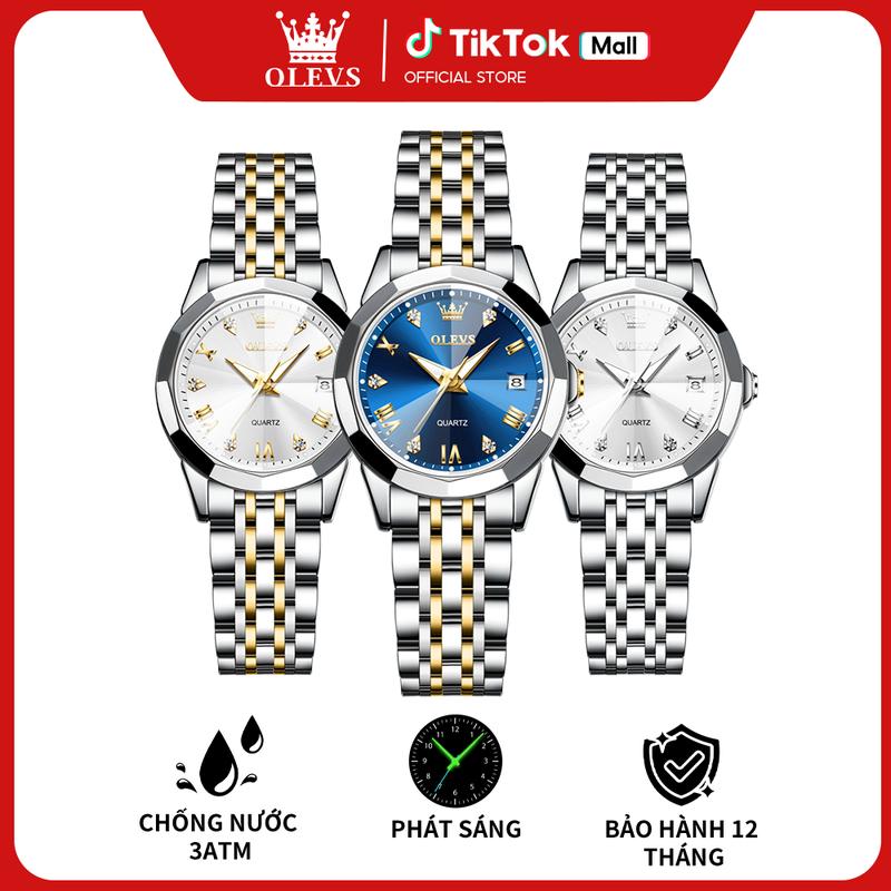 Đồng Hồ Pin Nữ Chính Hãng Cao Cấp OLEVS - 9931 Thép Không Gỉ Sang Trọng Đa Chức Năng Hiển Thị Lịch Dạ Quang Phù Hợp Đi Làm Đi Chơi Đi Tiệc Làm Quà Tặng Sang Trọng Chống Nước 3ATM Size 27MM