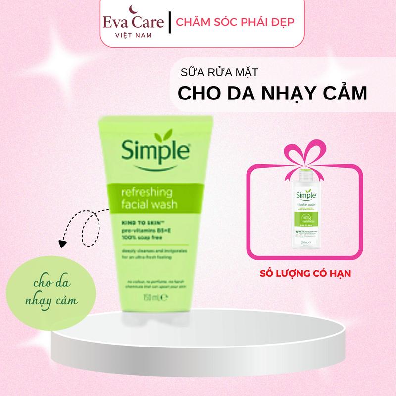 Sữa Rửa Mặt Simple Cho Da Nhạy Cảm 150ml Màu Xanh Lá
