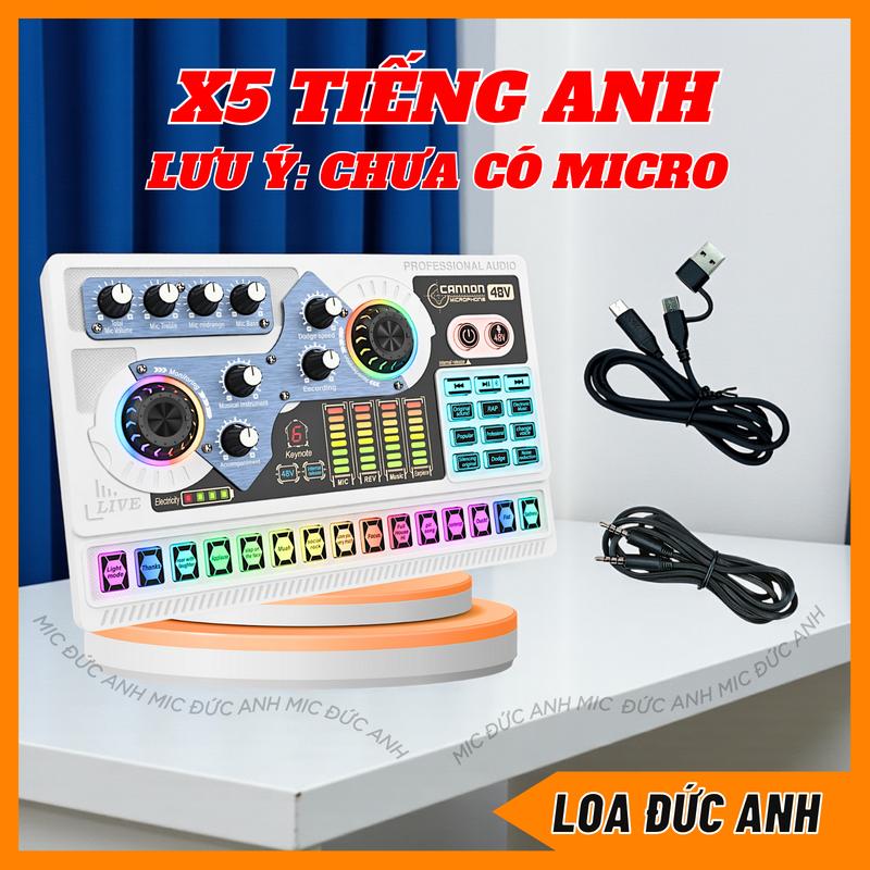 Lẻ Chưa Mic Sound Card X5 Đời Mới Dùng Cho Mic Thu Âm 5V Và 48V Có Autotune Giả Giọng Tiếng Cười Vỗ Tay Âm Thanh Chuẩn Livestream Hát Online Bảo Hành 12 Tháng