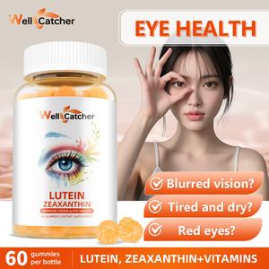Wellcatcher-Lutein Gummies Eye Health Vitamin - Sugar Free Lutein and Zeaxanthin Gummies Supplement for Vision Clarity Dry Eye Relief Blue Light Support for Adults Kids with Omega 3 Vitamin A C and E 60 CT
