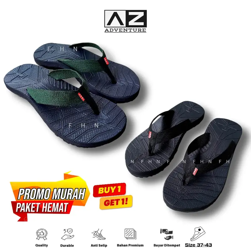 [ PAKET HEMAT ] Sandal Gunung Jepit Outdoor Dewasa Insole Eva-Pressed Side Guard Protector Non-Marking Rubber Outsole - Gratis 1 Sendal Pria Wanita sandal  buy 0
