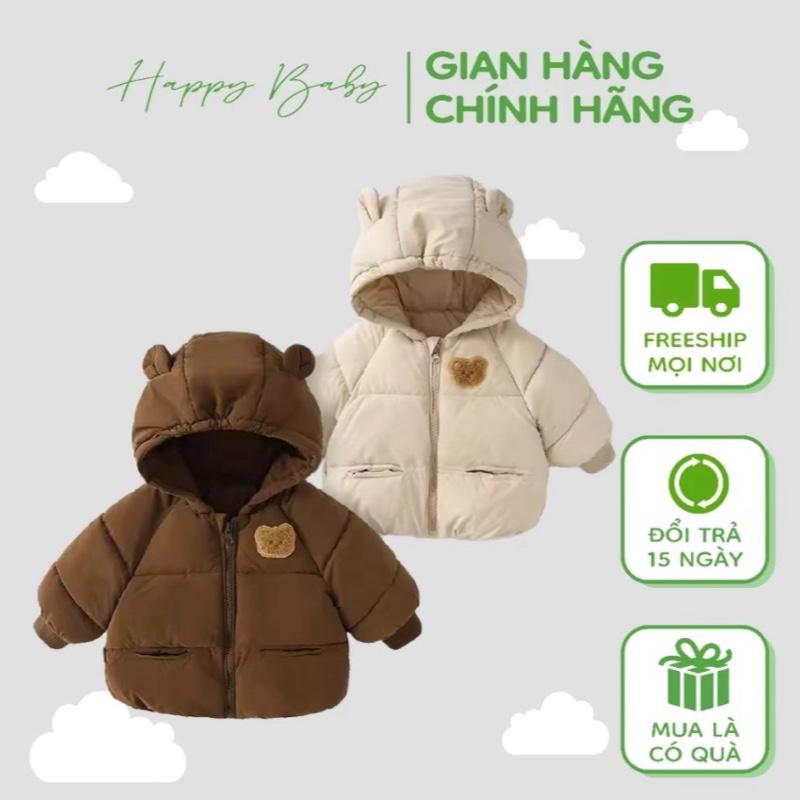 Áo phao gấu xù 3 lớp  cho bé trai bé gái siêu xinh