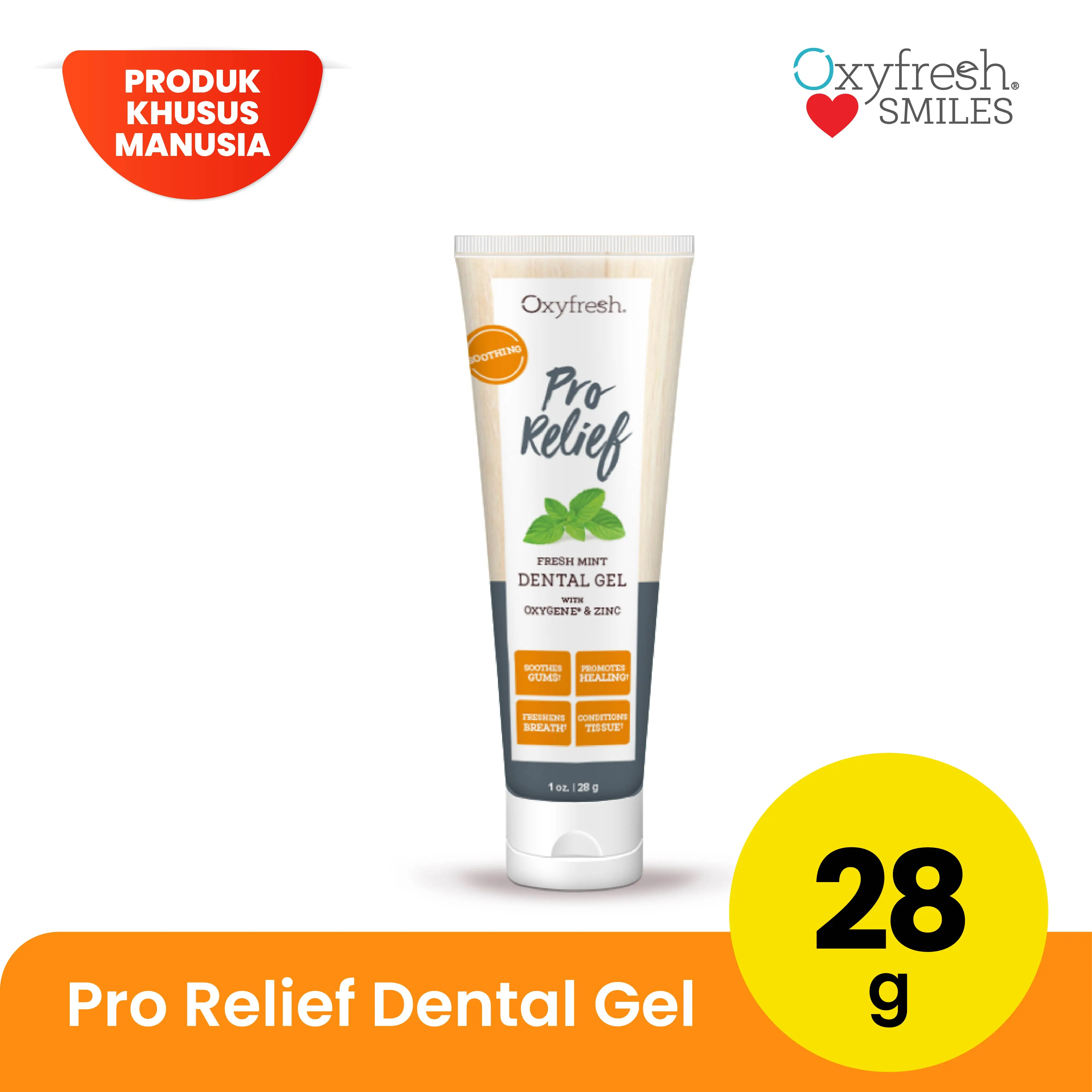 Oxyfresh Pro Relief Dental Gel 28g - Gel Antiseptik Gigi Mulut Hooman