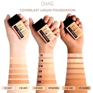 ( foundation ) OMG OH MY GLAIM COVERLAST LIQUID FOUNDATION HIGH COVERAGE 6 SHADE SPF20 PA+++