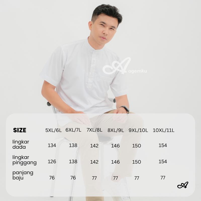 Rayyan Kemeja Koko Cottonsilk Basic Polos Pria Lengan Pendek tersedia BIG SIZE BESAR 4