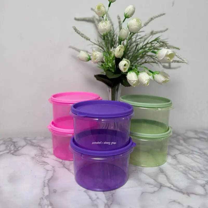 6PCS [ Calista ] Toples Plastik Premium Tebal UK 0,5L (500ml) | Wadah Makanan Serbaguna Kedap Udara BPA - Tahan Panas masuk Microwave & Freezer.