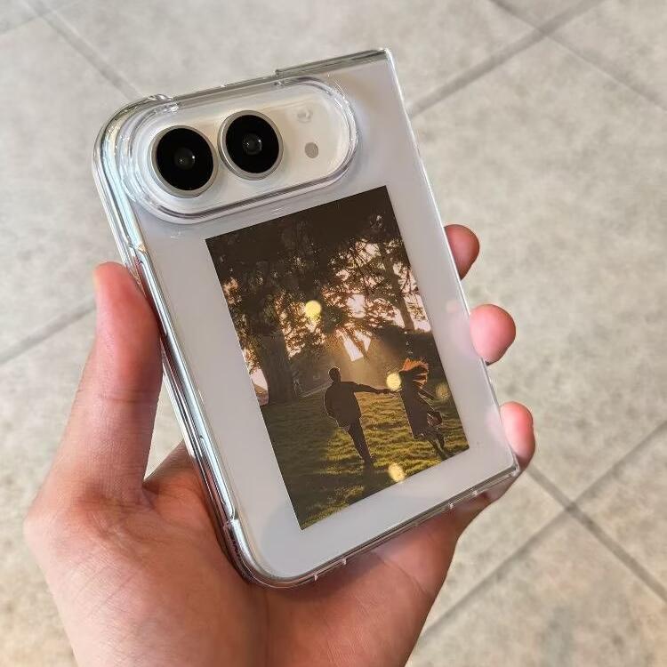 Ốp lưng điện thoại iPhoneDuo trong suốt bằng acrylic, gập màn hình, phù hợp với iPhone Duo, ốp lưng đơn giản