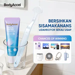 【bpom】 BodyAccel Membersihkan lidah Gratis BodyAccel Mouth Spray dan menyegarkan napas untuk segala usia Mulut Sikat