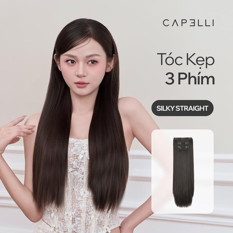  Bộ Tóc Kẹp 3 Phím CAPELLI Thẳng Silky Straight 50cm 