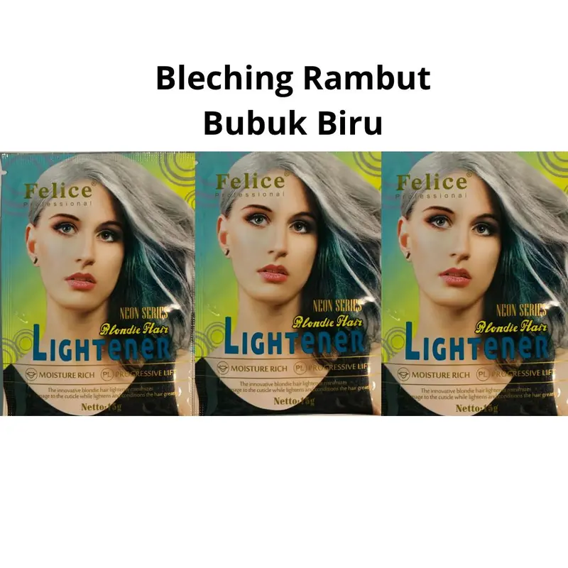 {3pcs} Bleaching bubuk biru Felice LIghtener/Sachet 15gr 2
