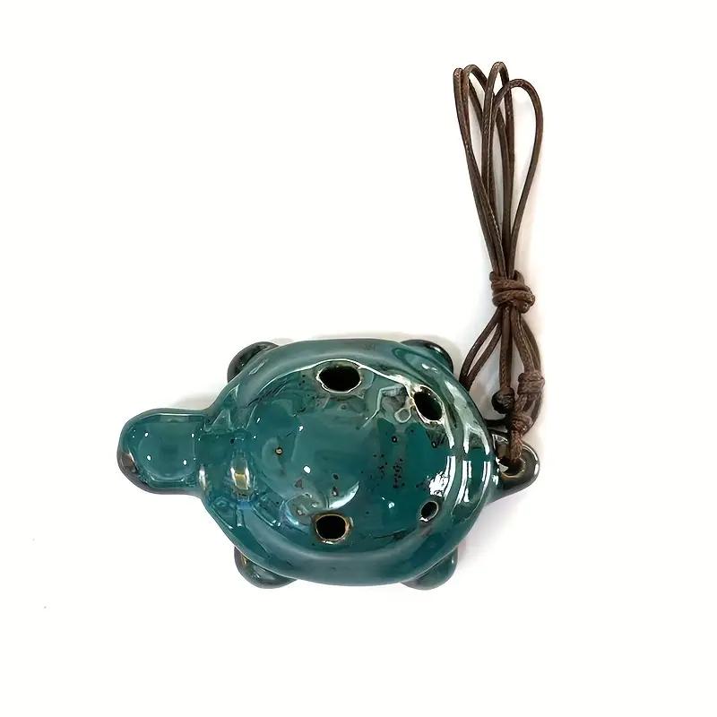 Product Introduction of 1pc Small Turtle Pottery Flute Cartoon Pottery Flute Puzzle Kiln Transformation Series 6-holes Pottery Flute 16