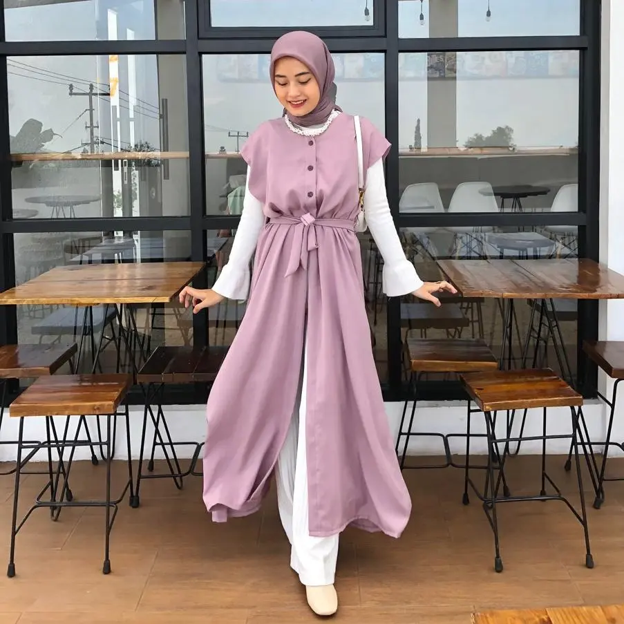 Chava Outer Outfit Kondangan Simple Elegan - Outer Cardigan Casual Premium Polos Baju Lebaran Busui Friendly Muslim Kardigan