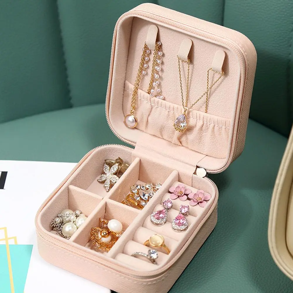 Portable Jewellery Box For Earring Necklace Ring Travel Jewelry Box