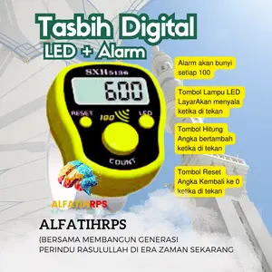 Tasbih Digital LED Alarm Setiap 100 kelipatan Muslim tasbih sholawat