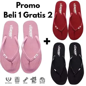 Sandal Jepit Wanita Motif vilper Paket Hemat Promo paket hemat 3pcs Sandal Wanita Terbaru Sendal Cewek