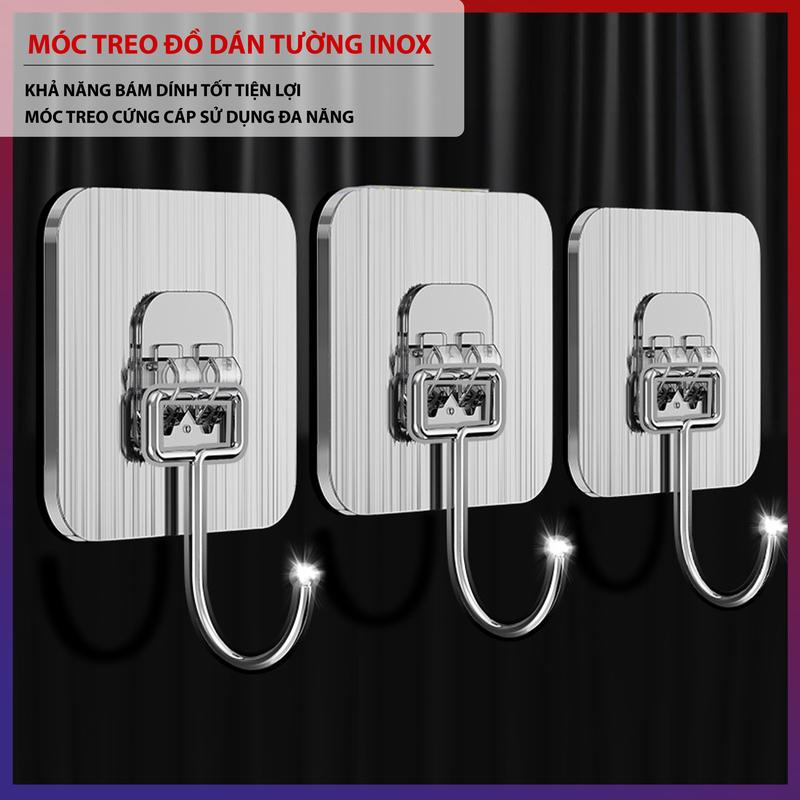 COMBO 10 Móc Dán Tường Chịu Lực MD-01 Móc Treo Tường Bám Dính Tốt Móc Treo Đồ Đa Năng Chất Liệu Móc Inox Dễ Dàng Sử Dụng