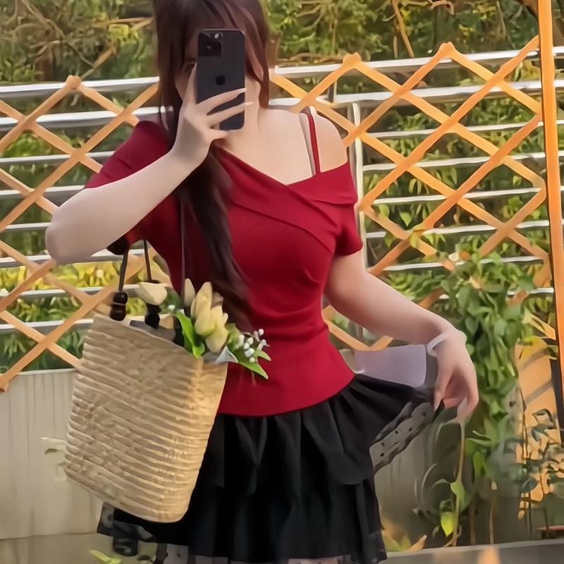 Áo Thun Nữ Thiết Kế Lệch Vai Có Nhún Eo Phong Cách Triệu Lộ Tư Có Bigsize Top Women A17