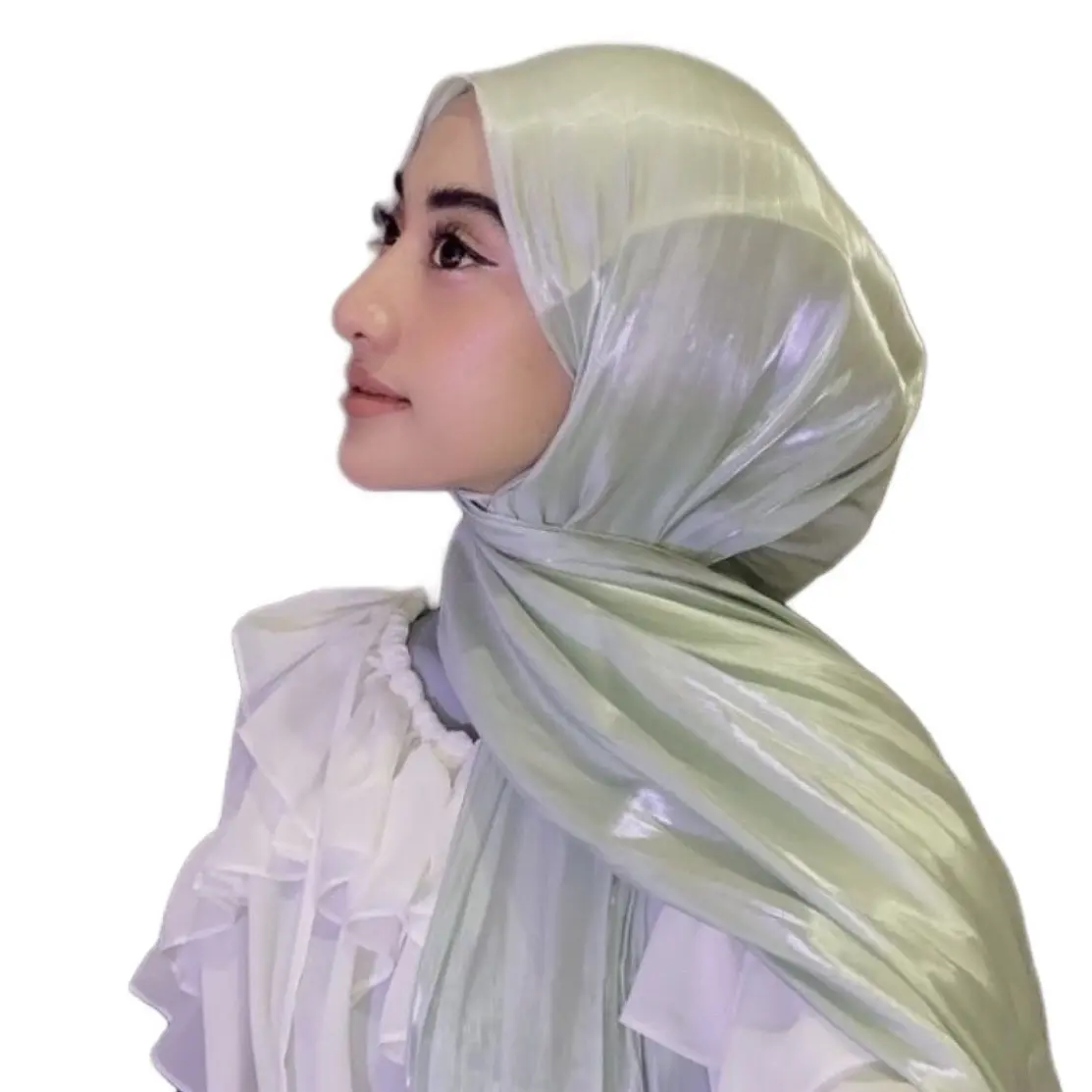 Paket Bundling Hemat 3pcs cuma 90K Pashmina Shimer Silk Premium Muslim Jilbab Kerudung Wanita Zipper Instan Segi Hitam