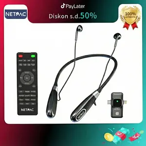 NETPAC E8 SoundCard Bluetooth 2in1 Mikrofon Klip Nirkabel Pencampur Seluler Dirancang untuk Rekaman Karaoke Profesional Mic Wireless dengan Tampilan Daya Real-Time & Pengisian Baterai 2 Jam