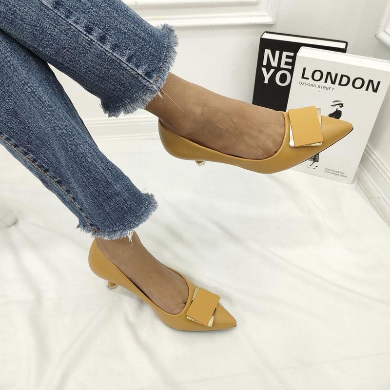 Simoncelli Sepatu Wanita Heels 5 Cm Sepatu Kerja Kuliah Kondangan Heels Kerja Pesta Hitam Khaki Elegant Import PHC98-JU Shoes 8