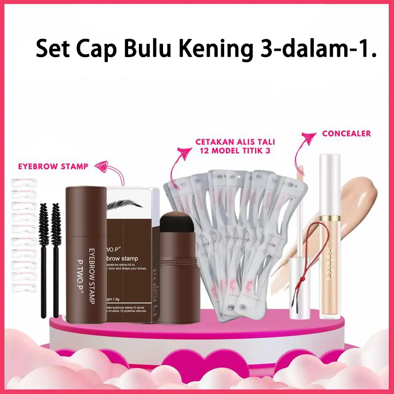 Eyebrow Stamp Kit, Waterproof, Long-lasting, with 12 Reusable Eyebrow Stamps, Great for Eye Makeup, Eyebrow Shaping Powder Kit for Beginners, Must-have for Weddings