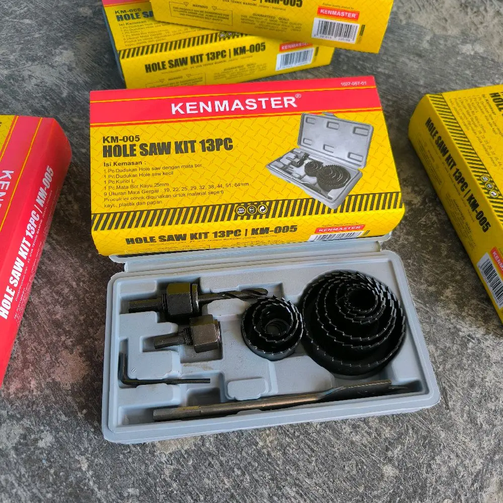 Hole Saw Kit 13 Pcs Mata Bor Pelubang Pipa Hidroponik / Kayu 1 Set