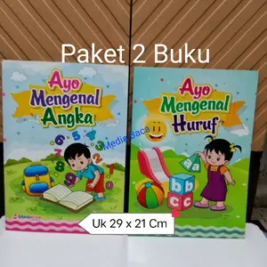 Paket 2 Buku Anak Tk dan Paud Ayo Mengenal Angka & Ayo Mengenal Huruf hvs Uk 29 x 21 Cm