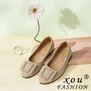 XOU Fashion A-11 Ballet Flats 2025 Sepatu Flat Wanita Stylish Mary Jane Nyaman Versatile untuk Semua Musim