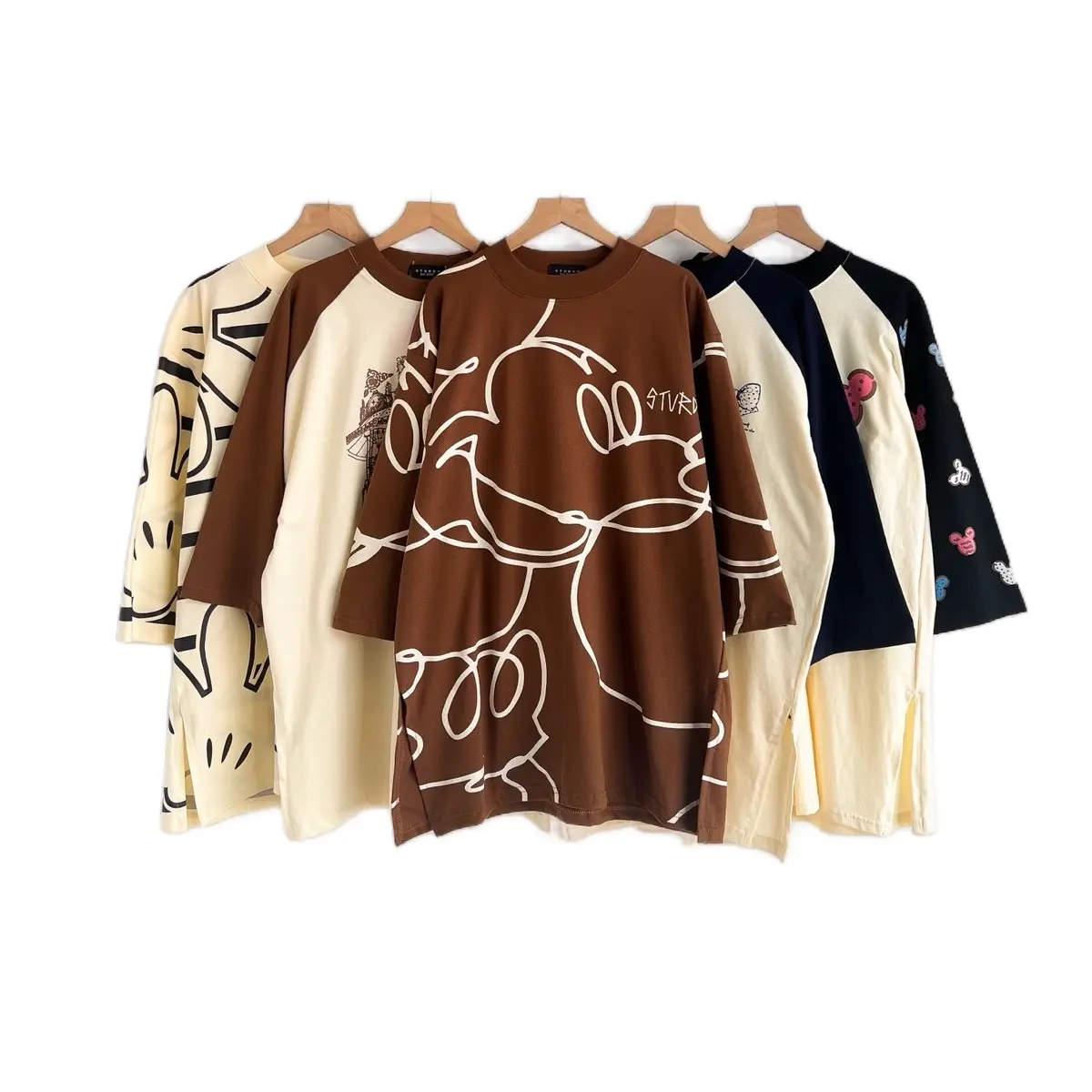 Sturdy Kaos Oversize Atasan wanita Casual Daily Combed Nyaman