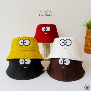 Jocoproduction - Topi Fashion Anak Unisex Topi Bucket Hat Batita Premium 2 – 24 Bulan Bordir Mata