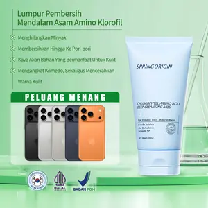 SpringOrigin Pembersih Lumpur Korea 2in1 Masker & Cleanser dengan Klorofil dan Asam Amino 100g Teknologi 3X-Pore Tightening untuk Kulit Lebih Terawat