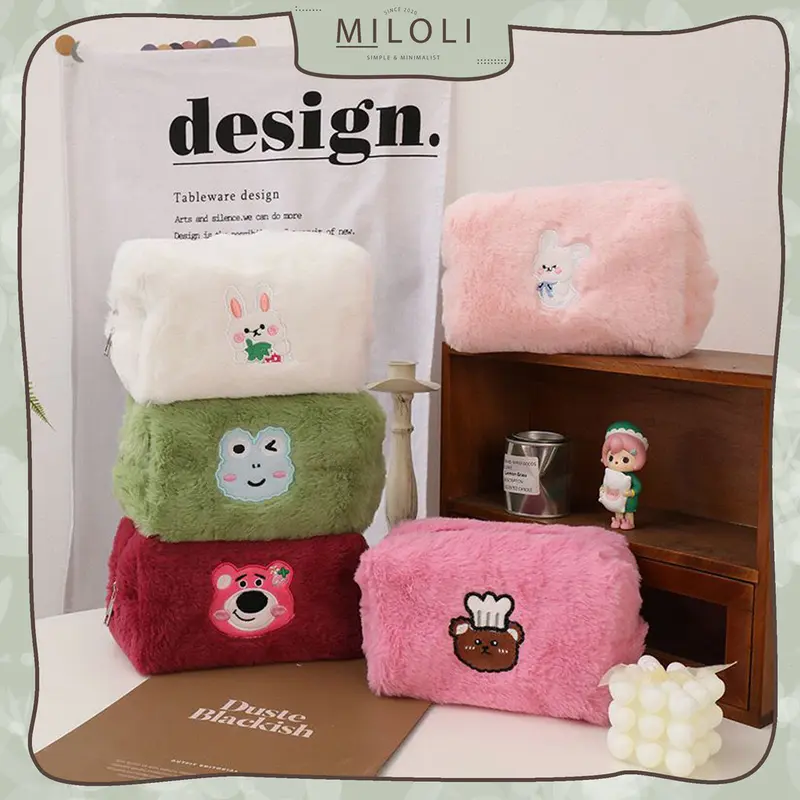 [MILOLI] Kotak Pensil FURRY CARTOON FROG L0TS0 RABBIT Pouch Fluffy ...