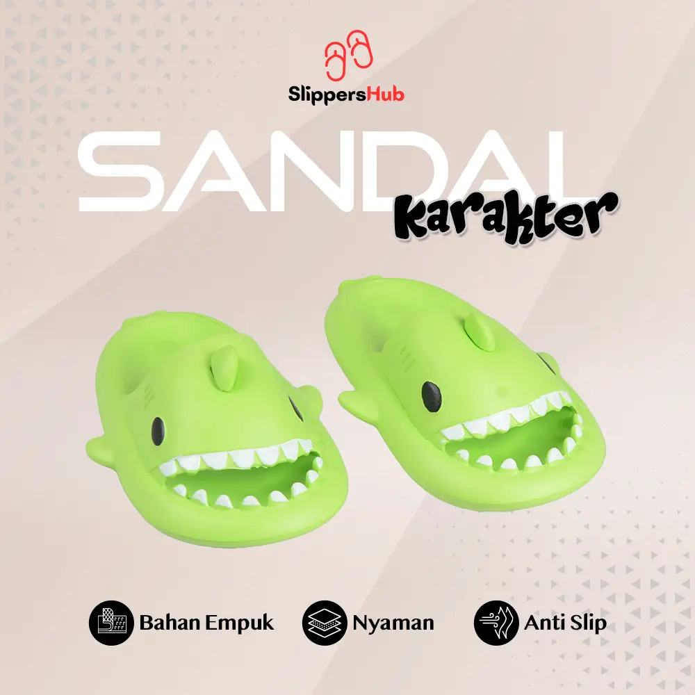 Slippers Hub - Sandal Hiu Wanita Pria Sandal Hiu Anak Selop Kaki Anti Licin Nyaman Luar Ruangan Fashion