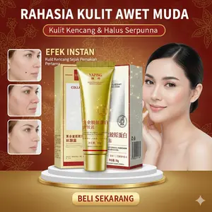Yaping Collagen Cream Anti-wrinkle Pelembab Wajah Mencerahkan & Membantu Kurangi Tanda Penuaan Perawatan Kulit Facial KrimAntiKerutKolagenEmas Mengencangkan & Vitamin