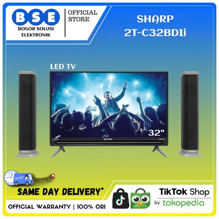 Gambar Sharp LED TV 32 Inch Speaker Tower 2T-C32BD1i-TG IIOTO 32 Inch Digital dari Bogor Solusi Elektronik Kab. Bogor Tokopedia
