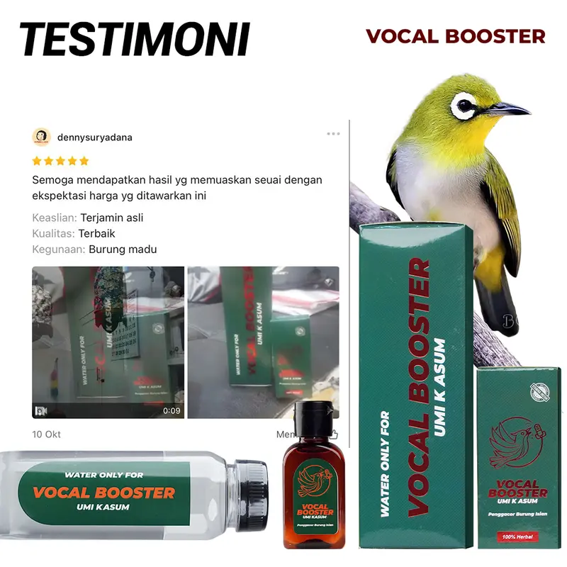 Vocal Booster Umi Kasum Minuman Burung Isian Multivitamin Penggacor Burung Masteran 6