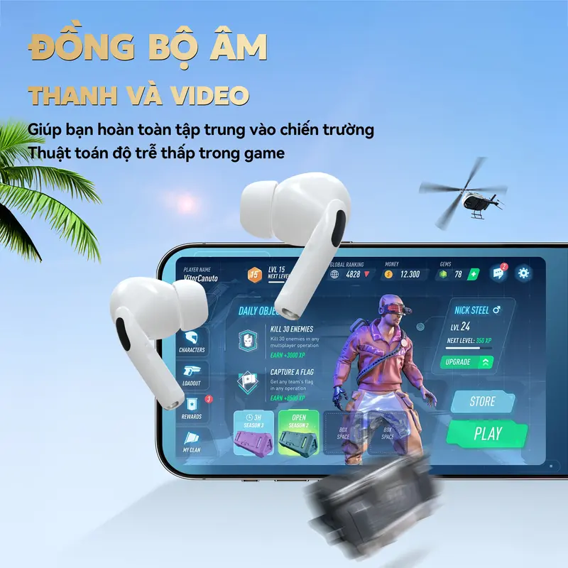 X8 Mới Nhất ANC Tai Nghe [2 Quà tặng] 1 Nhãn dán hoạt hình+1 Bao tay chơi game, Thiết kế kho trong suốt, Âm thanh nổi cấp độ HiFi, Mic tích hợp chống nước IPX5, Giảm tiếng ồn, Với iPhone và Android | BigBuy360 - bigbuy360.vn