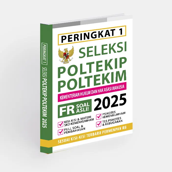 BUKU SELEKSI POLTEKIP POLTEKIM 2025 - BUKU KEDINASAN 2025 - SOAL UJIAN POLTEKIP POLTEKIM KEMENKUMHAM 2025 0