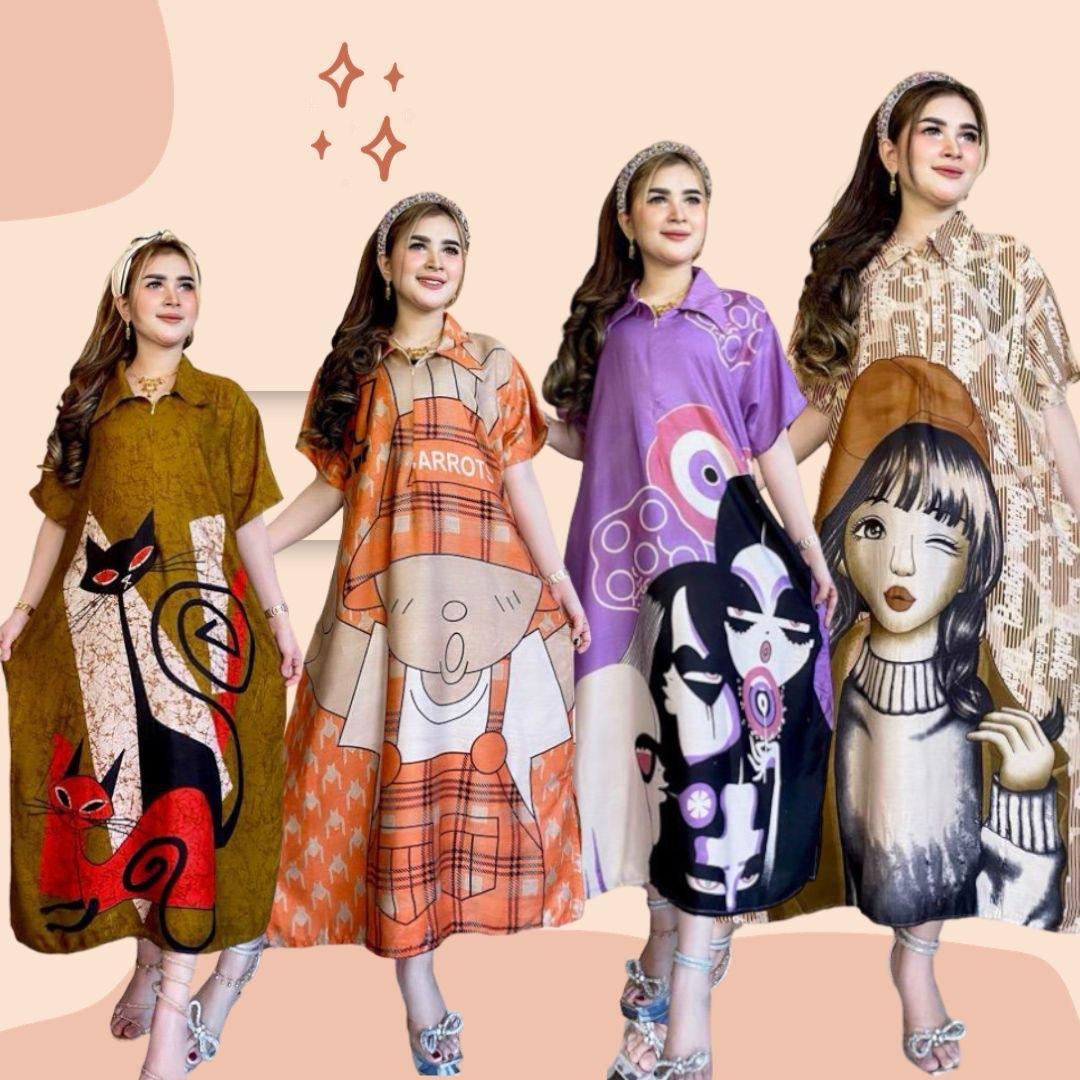 Spesial Live Promo Daster Sofia Berkerah 3pcs Busui Motif Dress Tidur Wanita Panjang Rayon Bumil Spesial Live Promo Daster Sofia Berkerah 3pcs Busui Motif Dress Tidur Wanita Panjang Rayon Bumil