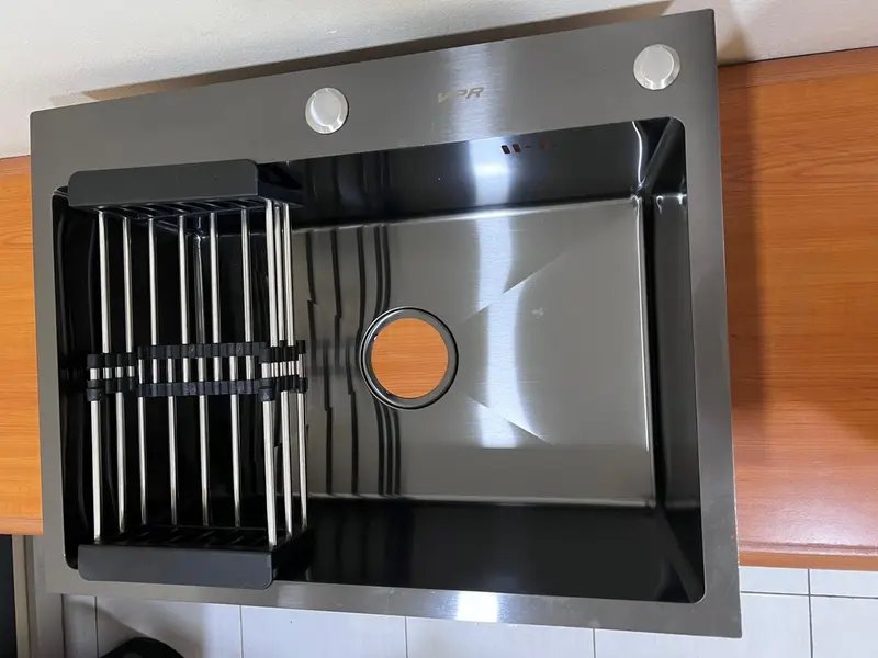 BAK CUCI PIRING/SINK CUCI PIRING/KITCHEN SINK DESIGN MINIMALIS BAGUS TEBAL 6045 Black Black 1