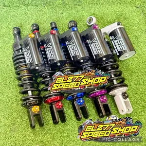 Shock breaker belakang matic single by race it UK 310/free anting atas 330 replika yss G series hitam lengkap dengan stiker universal beat vario scoopy lexy mio m3 vario 125 new mio j mio soul gt yamaha gear vario 150 dll